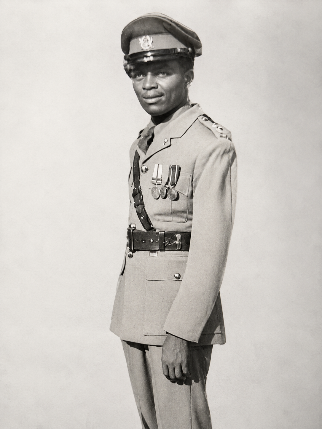 Captain Akomea-Agyin in full military dress uniform